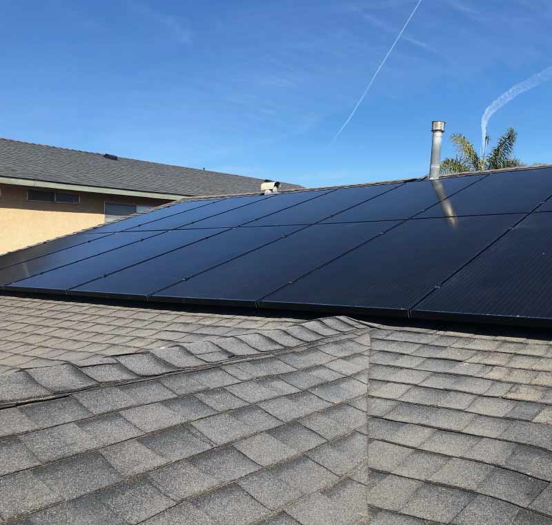 solar panels in roof  in bakersfield california