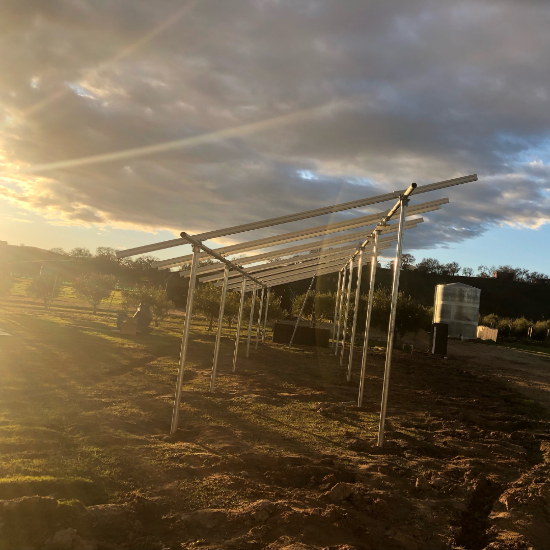 Ground-mounted Off-Grid Solar Systems under construction on rural land in Central California, supporting energy independence in Kern County and San Luis Obispo County.