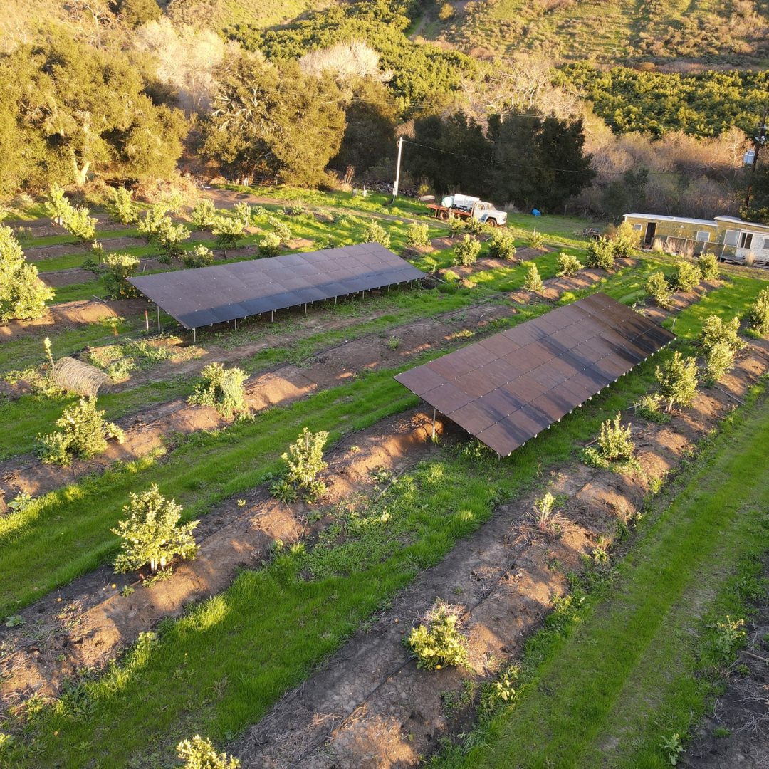 Off-Grid Solar Systems on farmland in Central California powering agricultural operations in Kern County and San Luis Obispo County.